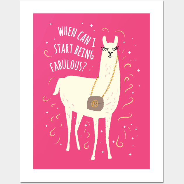 Fabulous Llama Graphic Wall Art by bangtees